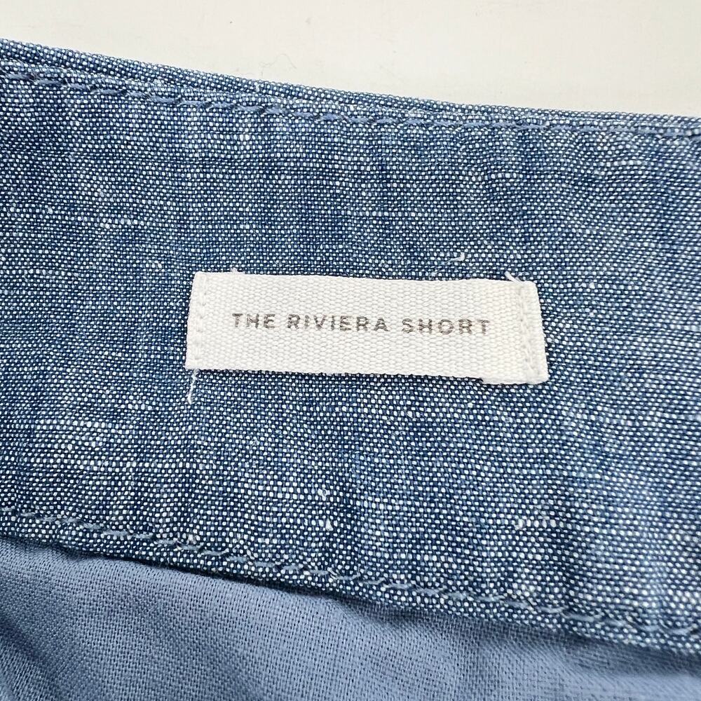 Ann Taylor LOFT The Riviera Shorts Women 6 Blue Linen Cotton Blend Scalloped Hem - Picture 4 of 11